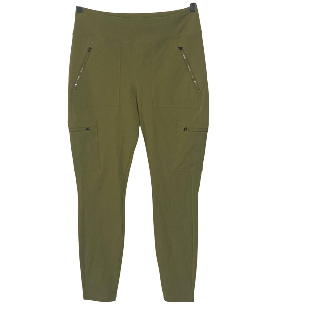 Athleta Headlands Hybrid Cargo Tights Olive Green Women Size 10 High Rise Hiking